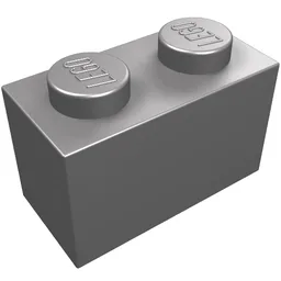 Brick 1 x 2 / Flat Silver