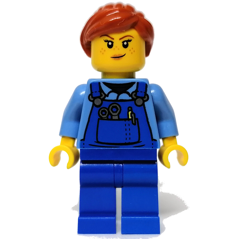 Lego Woman, Blue Overalls
