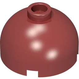 Brick Round 2 x 2 Dome Top, Hollow Stud / Dark Red