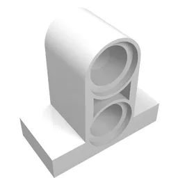 Technic Pin Connector Plate 1 x 2 x 1 2/3 [Two Holes On Top] / White
