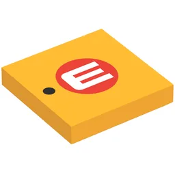 Tile 2 x 2 with '•E' Print / Bright Light Orange