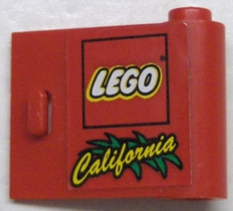 Lego Door 1 x 3 x 2 Right with LEGO Logo and Yellow 'California' Pattern (Sticker) - Set 3442