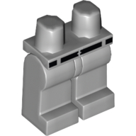 Lego Hips and Light Bluish Gray Legs with Black Belt with Silver Buckle Print / Light Bluish Gray