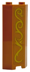 Panel 2 x 2 x 5 Corner Wall with Gold Scrollwork Pattern Model Left Side (Sticker) - Set 40701