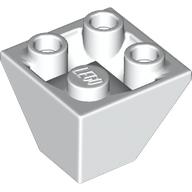 Lego Brick Sloped Inverted 45° 2 x 2 Double Convex / White