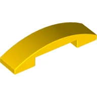 Brick Curved 4 x 1 Double, No Studs / Yellow
