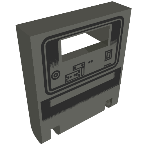 Lego Box 2 x 2 x 2 Door with Slot and Gonk Droid Print / Dark Gray