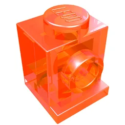 Brick Special 1 x 1 with Headlight / Trans-Neon Orange