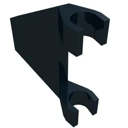 Flag 2 x 2 Trapezoid with Flat Area between Clips / Black