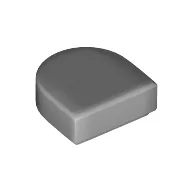 Tile Round 1 x 1 Half Circle / Light Bluish Gray
