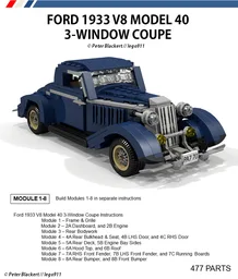 Ford 1933 Model 40 V8 3-Window Coupe (Navy)