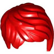 Lego Hair Short Tousled with Side Part / Red