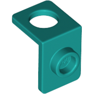 Lego Minifig Neckwear Bracket [One Stud] - Reinforced / Dark Turquoise
