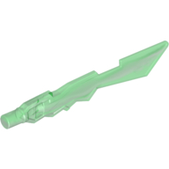 Lego Weapon Sword with Jagged Edges and Marbled White Pattern / Trans-Green