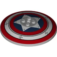 Dish 8 x 8 Inverted (Radar) with Solid Studs and Captain America Shield Print