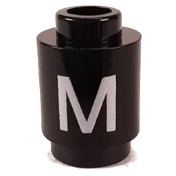 Brick Round 1 x 1 with Letter 'M' Print