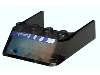 Lego Windscreen 4 x 4 x 1 with Blue Turbo Pattern (Sticker) - Set 8135