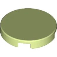 Tile Round 2 x 2 with Bottom Stud Holder / Yellowish Green
