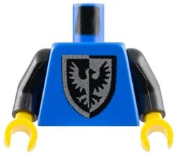 Torso Castle Black Falcon with Shield Bottom Round Pattern / Black Arms / Yellow Hands
