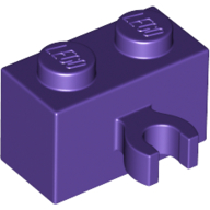 Lego Brick Special 1 x 2 with Vertical Clip [Open O Clip] / Dark Purple