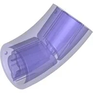 Brick Round 2 x 2 D. Tube with 45° Elbow and Axle Holes (Crossholes) at Each End [LONG] / Trans-Purple