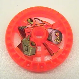Technic Disc 5 x 5 Notched, Fuel Print / Trans-Neon Orange