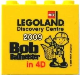 Brick 2 x 4 x 3 with Legoland Discovery Centre 2009 Bob der Baumeister in 4D Pattern