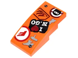 Slope, Curved 4 x 2 with 'I heart N.GO', Ninja and other Stickers Pattern (Sticker) - Set 70592