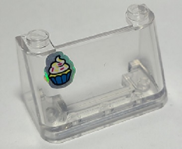 Lego Windscreen 2 x 4 x 2 with Cupcake with Frosting Pattern (Sticker) - Set 41366