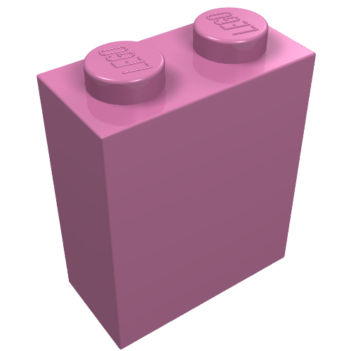 Lego Brick 1 x 2 x 2 with Inside Axle Holder / Dark Pink