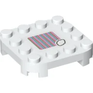 Plate Round Corners 4 x 4 x 2/3 Circle with Reduced Knobs and Cloud and Barcode Print (Sticker)