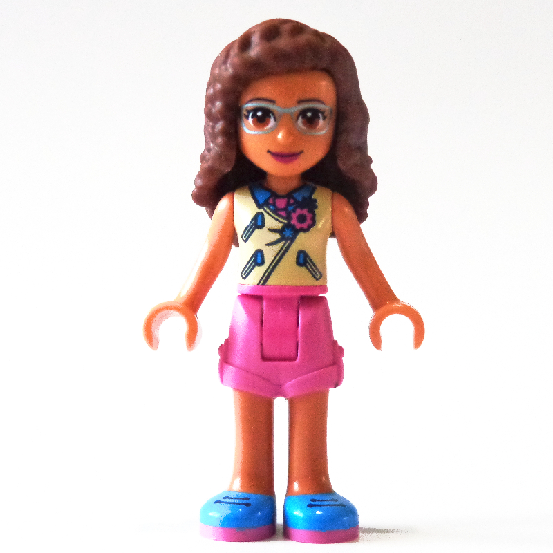 Lego Olivia - Bright Light Yellow Vest, Dark Pink Skirt