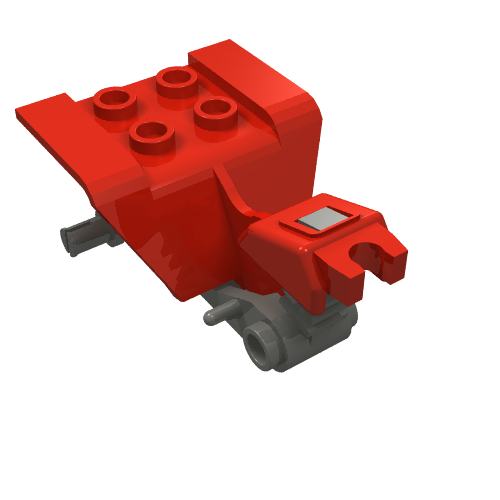 Lego Vehicle Body, Tricycle Body Top with Dark Gray Chassis / Red
