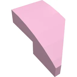 Brick Wedged, Curved 2 x 1 with Stud Notch Left / Bright Pink