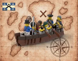 🚣 ADMIRAL'S LONGBOAT - 17th Century Naval Crew Boat | 6 Minifigs | Under $2!