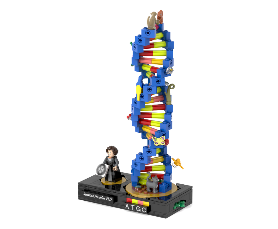 Lego Rosalind Franklin and the DNA double helix