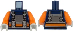 Torso Diving Suit with Silver Chest Plate, Orange and Silver Belt and Harness with Buckles Pattern / Orange Arms / Light Bluish Gray Hands