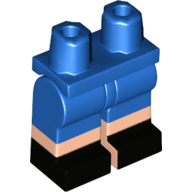 Lego Hips with Blue Legs and Light Nougat Boots Pattern with Black Shoes Print / Blue