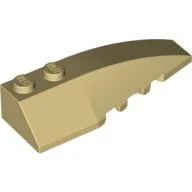 Brick Wedged, Curved 6 x 2 Right, Inner Ridges / Tan