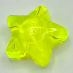 Clikits Icon, Star 2 x 2 Small, with Hole / Trans-Neon Green