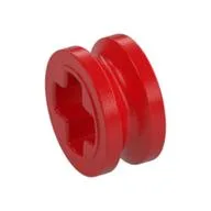 Technic Bush 1/2 Smooth with Axle Hole Semi-Reduced / Red