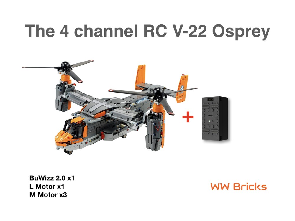 Lego [Full RC] LEGO RC 4 channel V22 Osprey with BuWizz 2.0