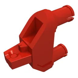 Hinge 1 x 3 Triangle with Two Pins, 1 Locking Finger, Round Pin Holes / Red