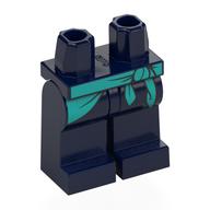 Lego Hips and Dark Blue Legs with Dark Turquoise Sash print / Dark Blue