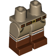 Lego Hips with Dark Tan Legs and Reddish Brown Boots Pattern with Brown Belt, White Socks