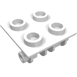 Hinge Brick 2 x 2 Top Plate Thin / White