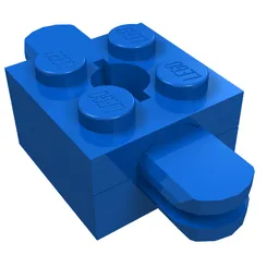 Arm Holder Brick 2 x 2 with Hole and 2 Arms / Blue