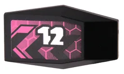 Large Figure Armor Plate Small with Chevrons, Dark Pink Honeycomb and White '12' Pattern Model Left Side (Sticker) - Set 42164