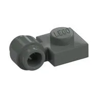 Plate Special 1 x 1 with Clip Light, Bar Hole [Thick Ring] / Dark Gray