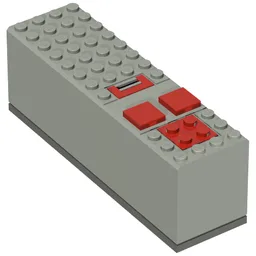 Battery Box, 9V 4 x 14 x 4 with Dark Gray Base [Complete Assembly] / Light Gray
